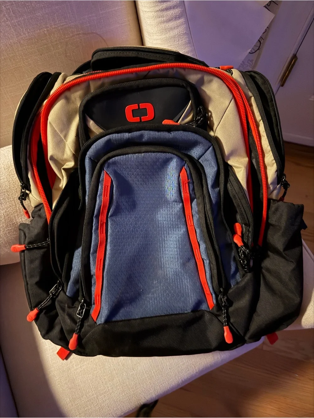 OGIO Renegade Pro Tech Backpack - Rare Tan/Blue/Red Edition